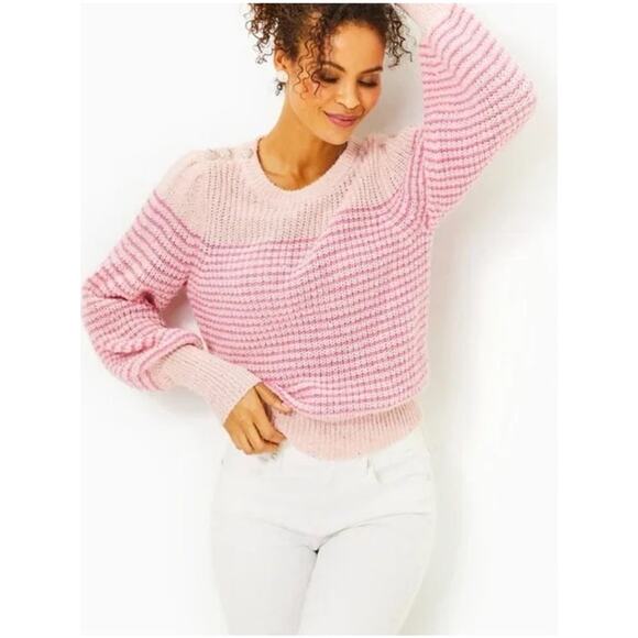 Lilly‎ Pulitzer Finney Sweater Size Medium Sparkle Stripe - Picture 1 of 8